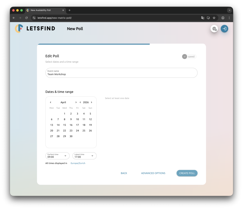 when2meet vs Letsfind — creating an availability poll side by side