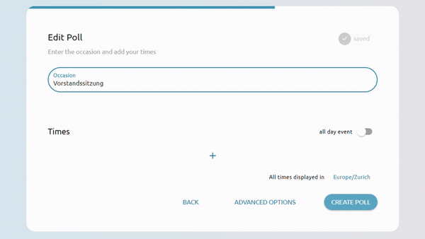 Letsfind automatically detects all-day events from the poll title and sets the toggle